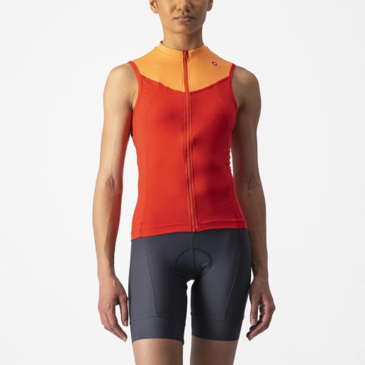 Castelli - Women's Solaris Top - Débardeur de cyclisme - Hibiscus / Soft  Orange | XS