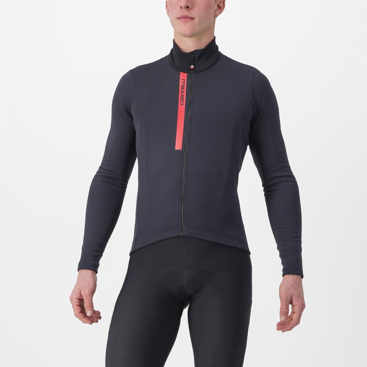 Men's Black Thermal Cycling Jersey, Cool/Cold Weather