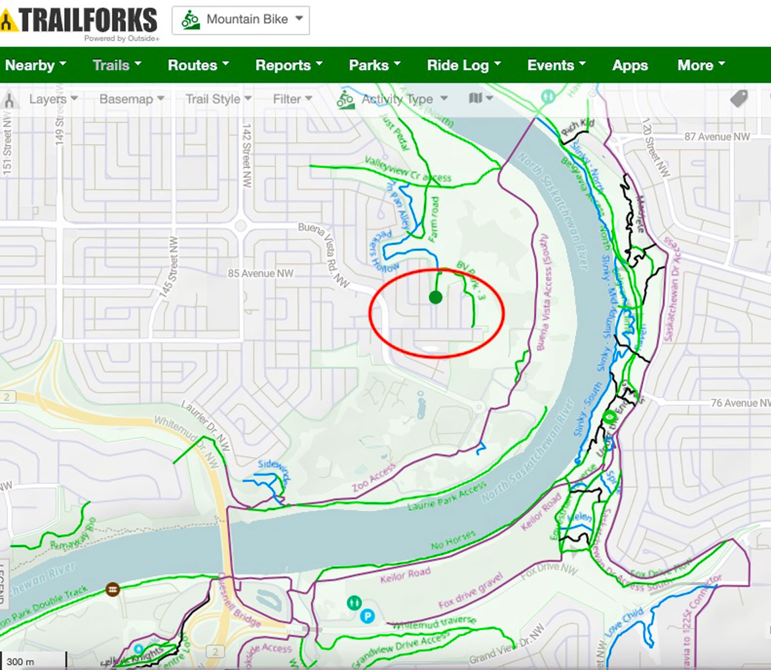 Trail Forks map